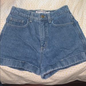 American apparel high waisted jean shorts